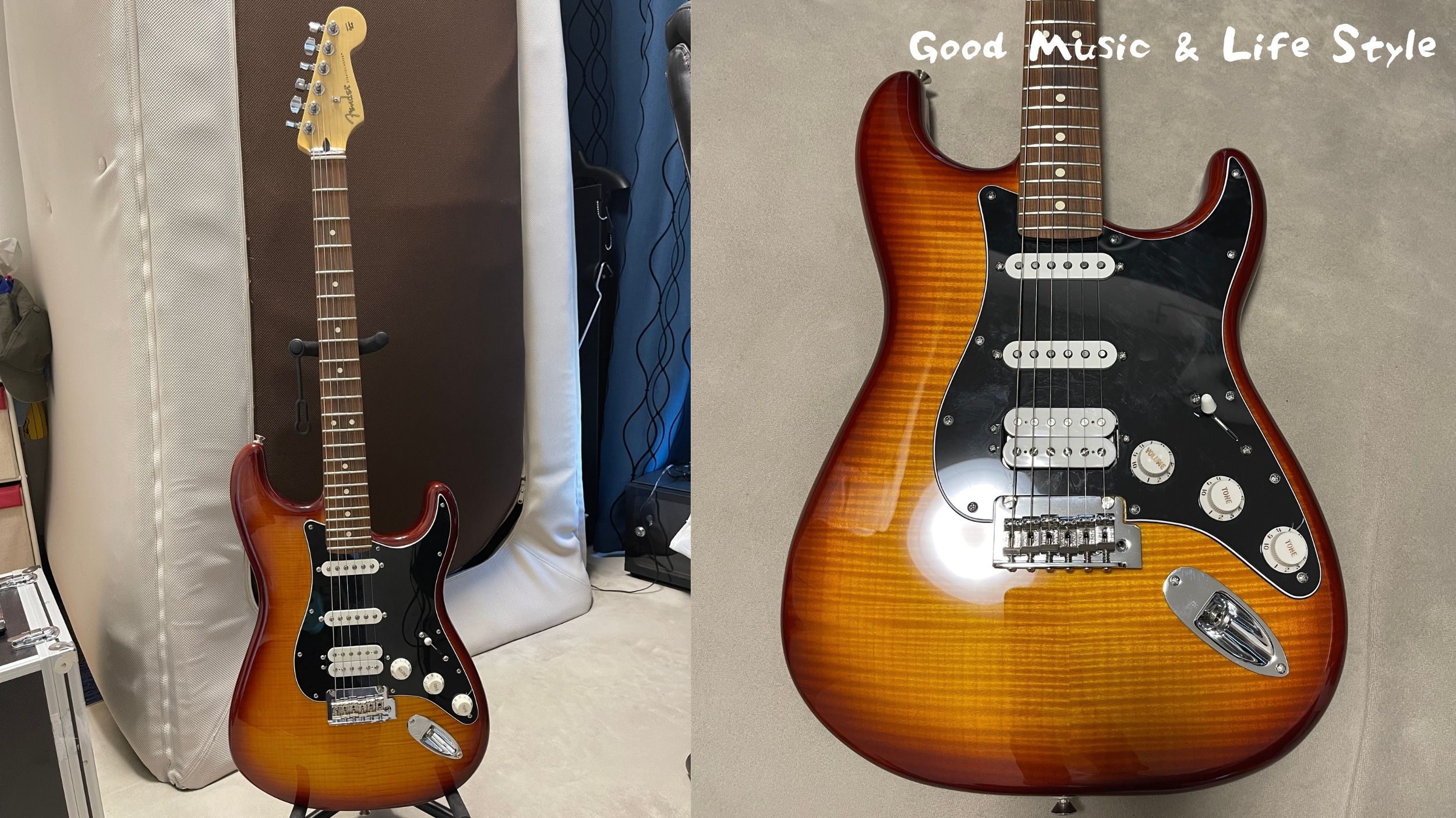 Fenderギター】虎杢のフレイムメイプルが美しい！ Player Stratocaster 